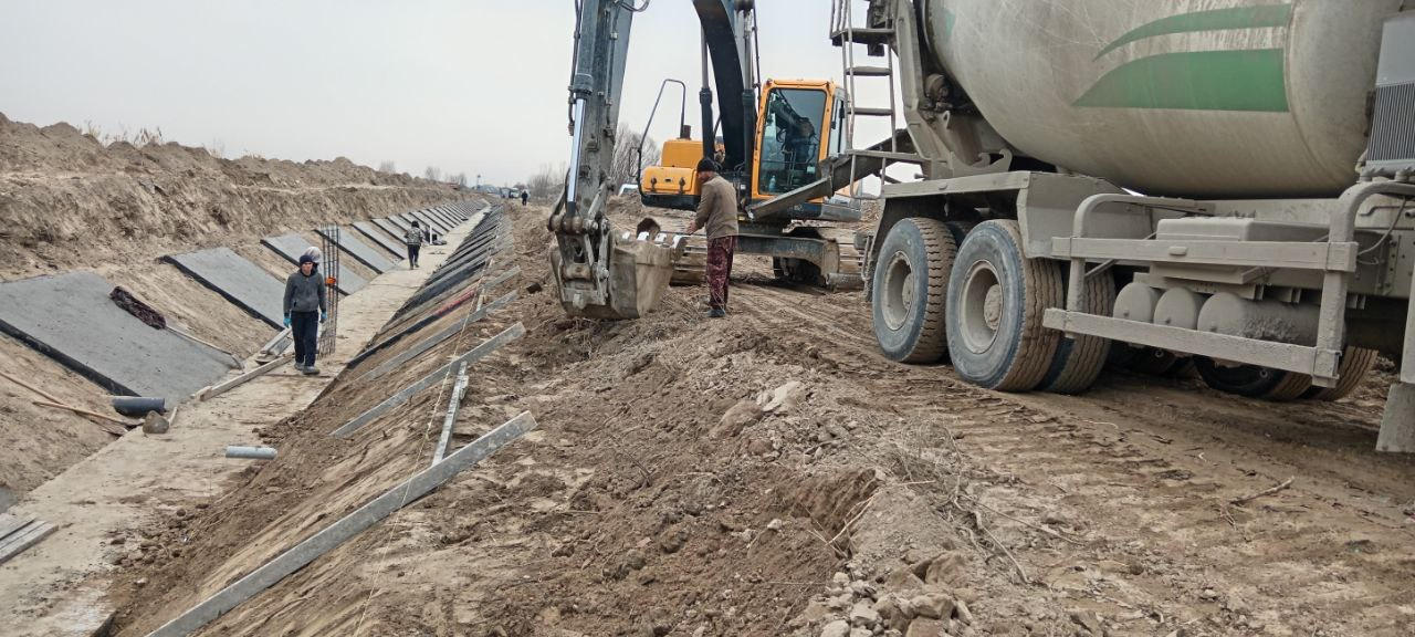 СУҒОРИШ ТАРМОҚЛАРИНИ БЕТОНЛАШ ИШЛАРИ ЖАДАЛ ДАВОМ ЭТМОҚДА